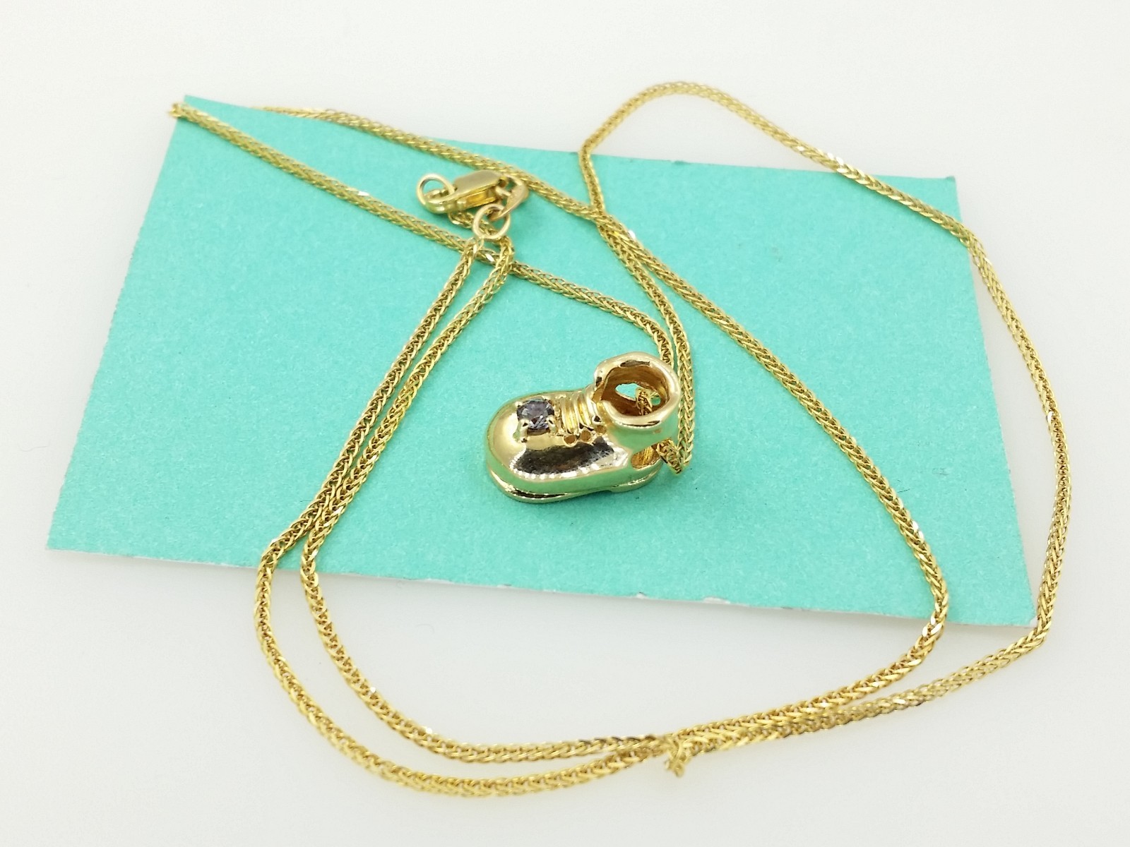 10 Karat Yellow Gold Baby Shoe w/ Alexandrite Charm Pendant 14k gold