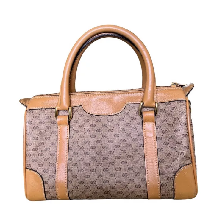 Monogrammed brown Gucci leather handbag, Handbag Gucci Louis