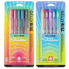 Sakura Gelly Roll Silver & Gold Shadow Gel Pens, Set of 10, Assorted Colors