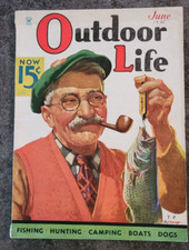 1935 JUNE OUTDOOR LIFE MAGAZINE VOLUME 75 Number 6 Cover J F Kernan