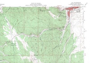 Ely, Nevada 1958 Vintage USGS Topo Map 7.5 Quadrangle Topographic