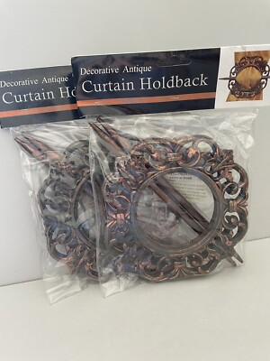 Pair of Decorative Antique Curtain Holdbacks by Kashi Enterprises RN#131779