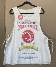 VTG Cal Pacific California Rice Bag Apron Smock Shirt Hawaii Plantation History