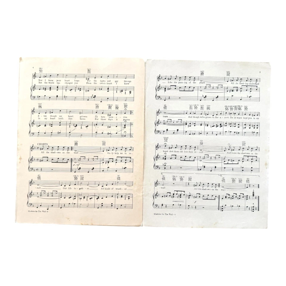 Partituras Lee Morse Female Jazz Legend 1925 Shadows On The Wall Remick Foto 3 de 4