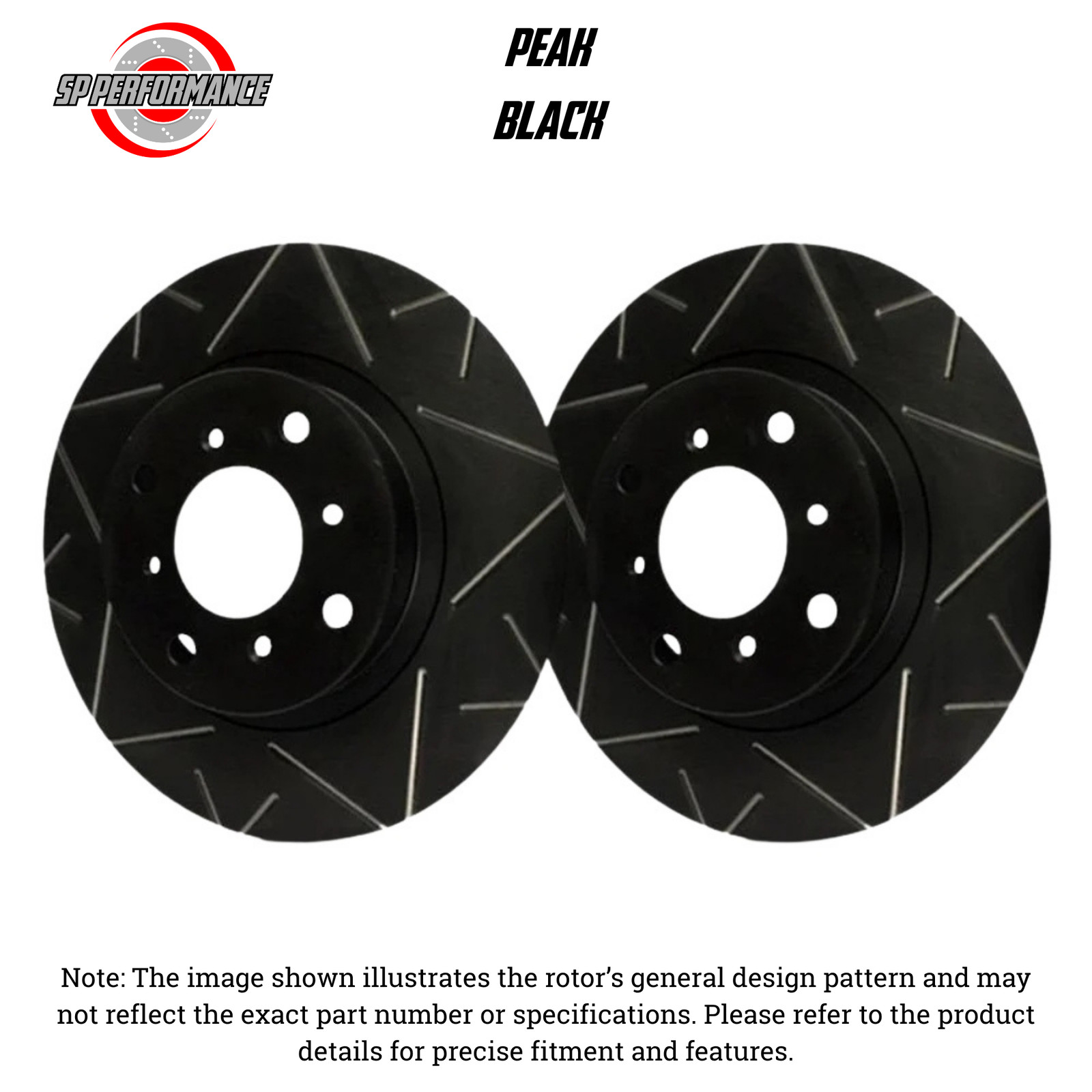 SP Performance V19-3164-B Peak Black Zinc Rear Brake Rotors 91-96 Acura NSX