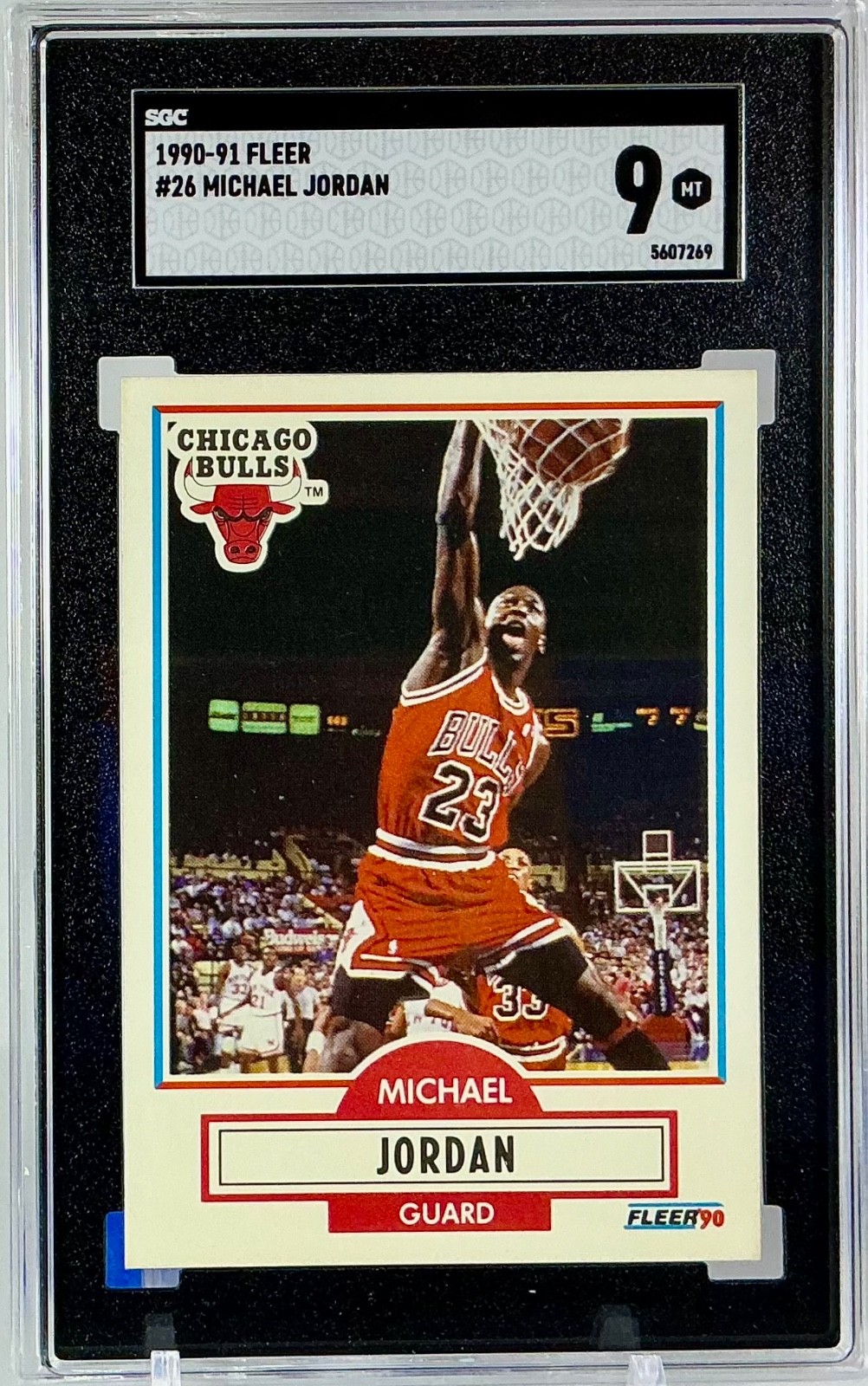1990 - 91 Fleer # 23 Micheal Jordan Chicago Bulls HOF   SGC 9
