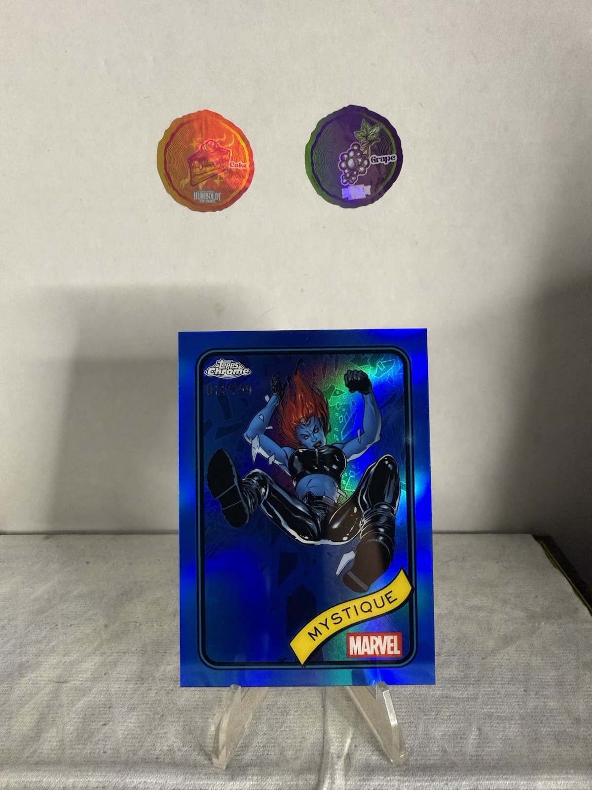 2025 Topps Marvel Chrome BLUE REFRACTOR #7 Mystique #/299