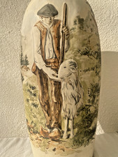 Vase terre cuite poterie CAZALAS peint à la main par KUHN Grande taille 43 cm