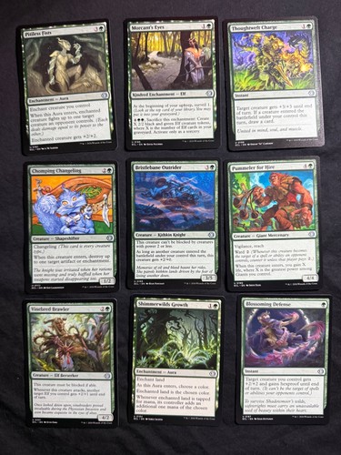 MTG Lorwyn Eclipsed Green Card Lot x9 Chomping Changeling Morcant's Eyes ECL