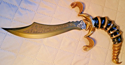 Cobra Head Fantasy Dagger with Scorpion Tail Handle 16'' total Heavy All Metal