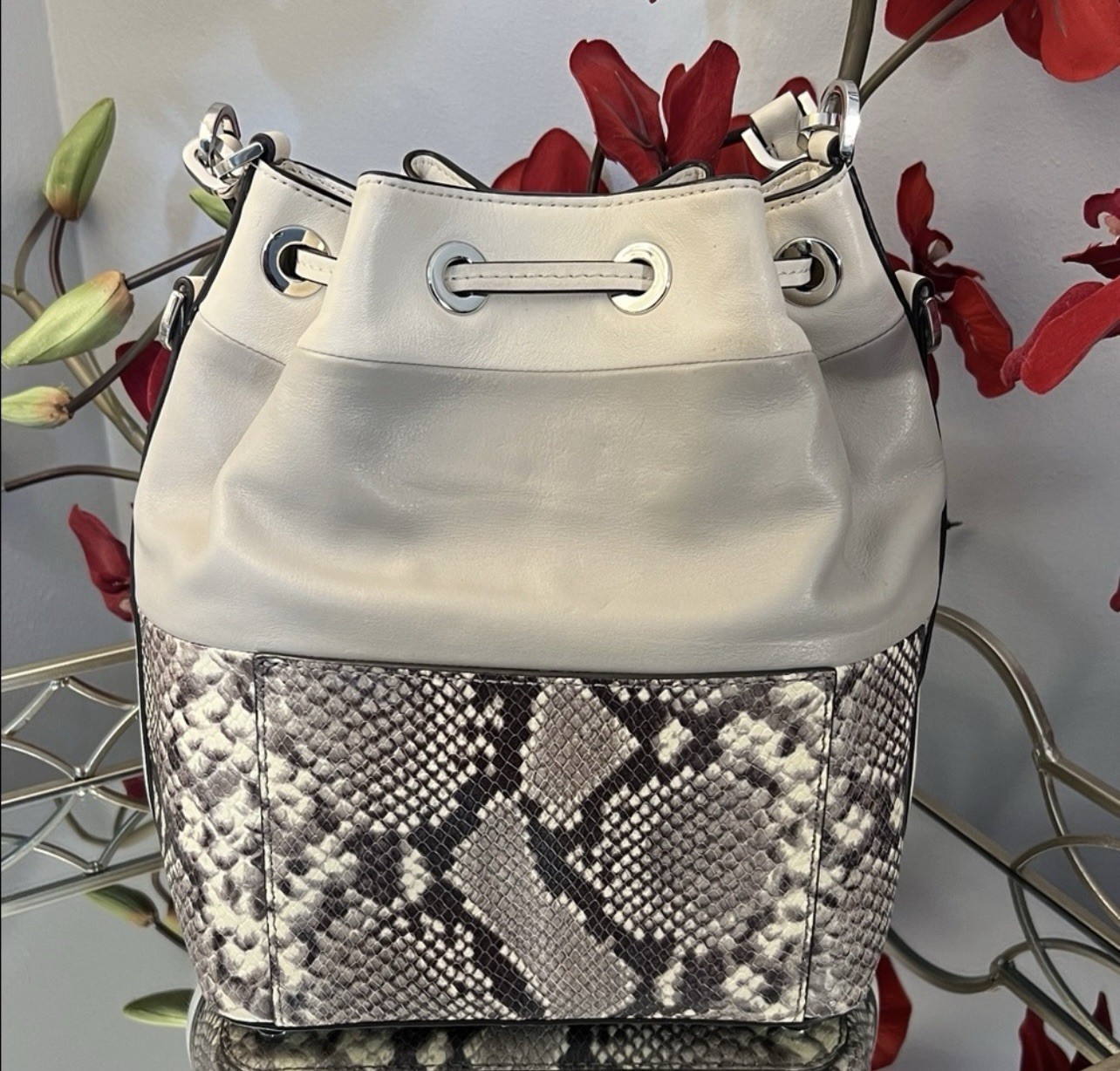 MICHAEL Michael Kors Dottie Python Embossed Bucke… - image 4