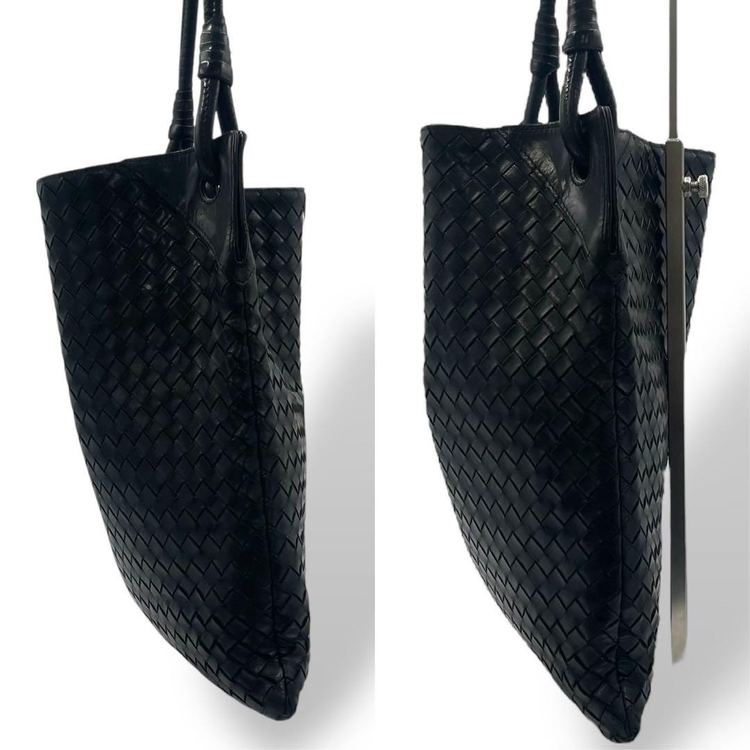 Bottega Veneta Intrecciato Leather Shoulder Bag Black Square Authentic Pre-owned thumbnail 5