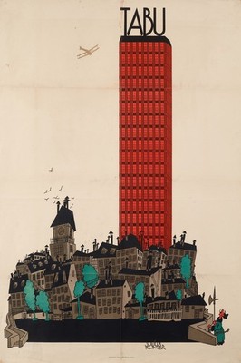   Tabu Cityscape Poster - Vintage Retro Decor - 24x36  - Premium Matte Print