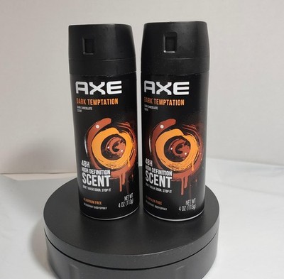 (2 Pack) AXE Dark Temptation Deodorant Body Spray 4oz Dark Chocolate Scent Men
