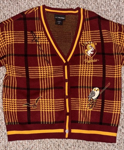 Harry Potter Boxlunch Gryffindor Checkered  plaid Cardigan Size Large