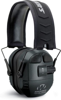 Walker's Game Ear Black Ultimate Power Muff Quads Earmuff - GWP-XPMQB