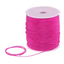 1mm Nylon Satin Cord 305 Yards Bracelet String Beading Thread, Rose Red