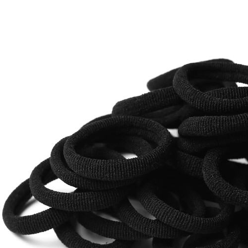 WANBY Hair Ties Mini Seamless Black Hair Bands Soft Elastics Ponytail Holders... - Picture 7 of 9