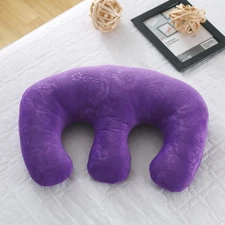Feminine Breast Pillow for Massage Tables with Removable Cover (Purple)