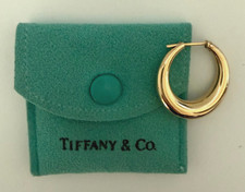 TIFFANY & CO. ORO 14KT ÚNICO COJÍN ARO PENDIENTE INDIVIDUAL