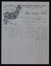 Billhead Fattura CHINON 1903 semi giardino AUVRAY vite americana innesto 132