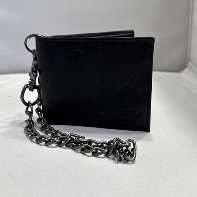 Dickies Black Wallet With Chain Slimfold Genuine Leather RFID