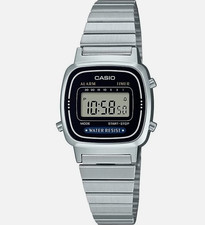 Casio LA670WA-1, Digital Watch, Silver-Tone Metal Band, Alarm, Timer, NEW