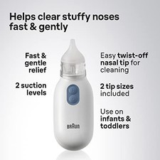 BRAUN ELECTRIC NASAL ASPIRATOR - MUCUS REMOVER, BLOCKED NOSE RELIEF -