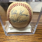 1995 Bobby Thomson & Ralph Branca Autographed Baseball in Display Case