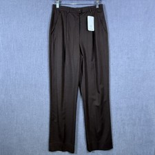 VTG 90s Escada Margaretha Ley Womens Wool Pants Size 36 Brown Pleated Trousers