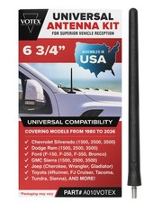 Kit Antenne Universel 6 3/4" Courte Voiture Caoutchouc Noir pour Camion