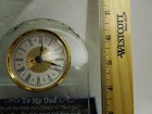 Glass Desk Clock “To My Dad” Engraved Gift w/ Box Gold Trim Quartz — photo 10