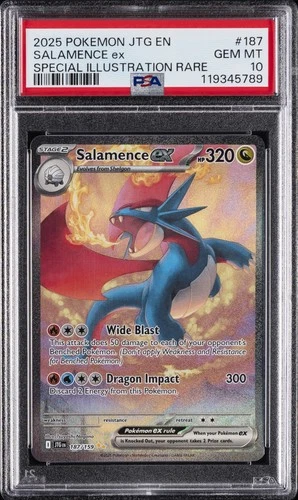 2025 POKEMON JTG EN-JOURNEY TOGETHER #187 SALAMENCE EX PSA 10