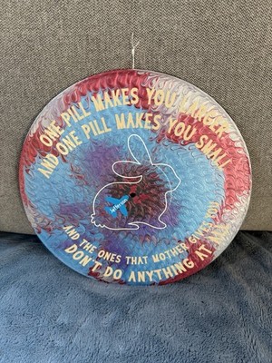 Handmade Painted Vinyl Album Jefferson Airplane, White Rabbit, Unique