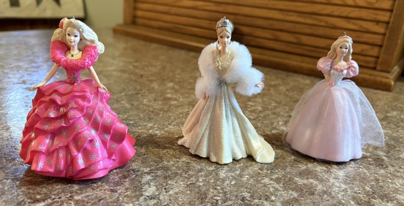 Hallmark 1996, 1998 & 2003 Barbie Collectibles Ornaments - Preowned 