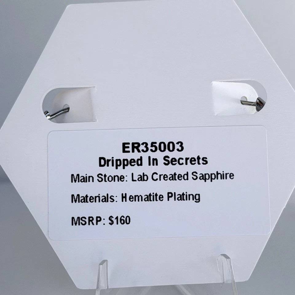 Bomb Party September Earrings "Dripped In Secrets" Clover LC Sapphire Hematite Foto 4 de 4