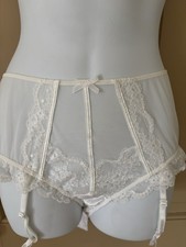 Victoria's Secret I Do High-Waisted Garter Belt M White Lace Satin Sheer