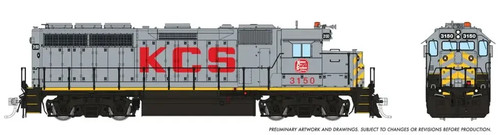 RAPIDO HO EMD GP40 KANSAS CITY SOUTHERN DC/DCC/SOUND #3152 PN 40541 | Zustand: New