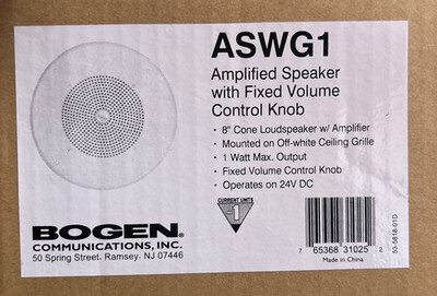 Bogen ASWG1DK 1w Self Amplified Ceiling Speaker White