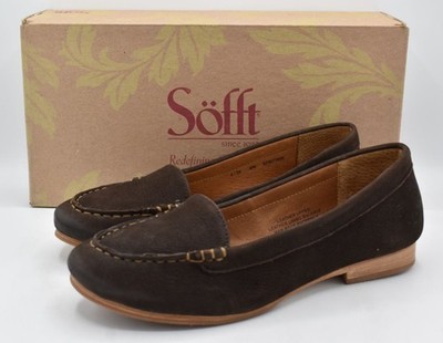 Sofft Womens Size 8 Kambray Wren Dark Brown Leather Loafers Slip On Shoes