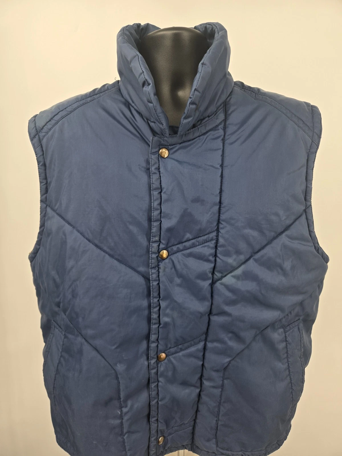 VTG Ozark Trail Puffer Quilt Vest Large Blue Outdoor Camping Jacket Fishing Men