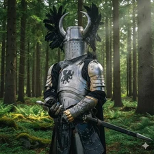 Elite Templar Griffin Knight Armor Suit – 14th Century Steel Larp Cosplay