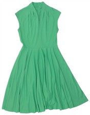 Vintage Womens Sleeveless A-Line Dress UK 16 Large Green CT06