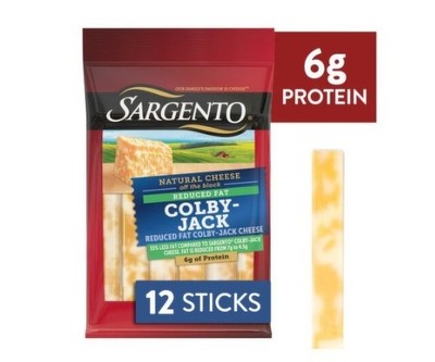 Sargento Reduced Fat Colby-Jack Natural Cheese Snacks, 0.75 oz, 12 count 2 Pack