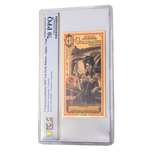 2025 - 3 ARIZONA Limited Early Release Goldback Gold Foil Note 24kt .999 Fine