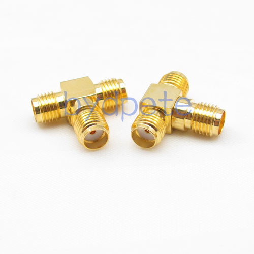 T type 3 three SMA female jack RF Antenna Connector Adapter  - Afbeelding 1 van 2