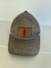 Toadfish Outfitters Snapback Classic Trucker Fishing Hat Leather Patch Gray