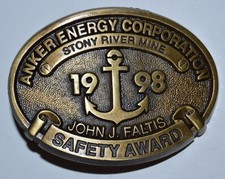Nice 1998 Anker Energy Corporation Stony River Mine Award Belt Buckle MINTY