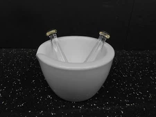 COORSTEK 60319 LABORATORY PORCELAIN 275ML MORTAR AND 1 OZ GLASS PEDESTAL