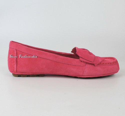 NEW UGG Suede Bow Slip-on Comfort Flat, Red, US 7 - Picture 6 of 9
